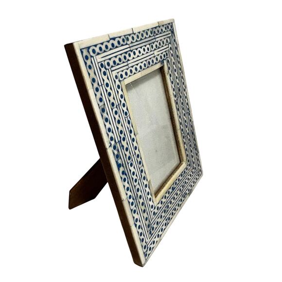 Boho Decor Photo Frame Portrait Landscape Blue White Morocco India Table Top - Picture 9 of 9